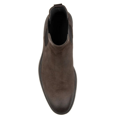 Largo Dark Chocolate Waxed Suede Chelsea Boot - To Boot New York