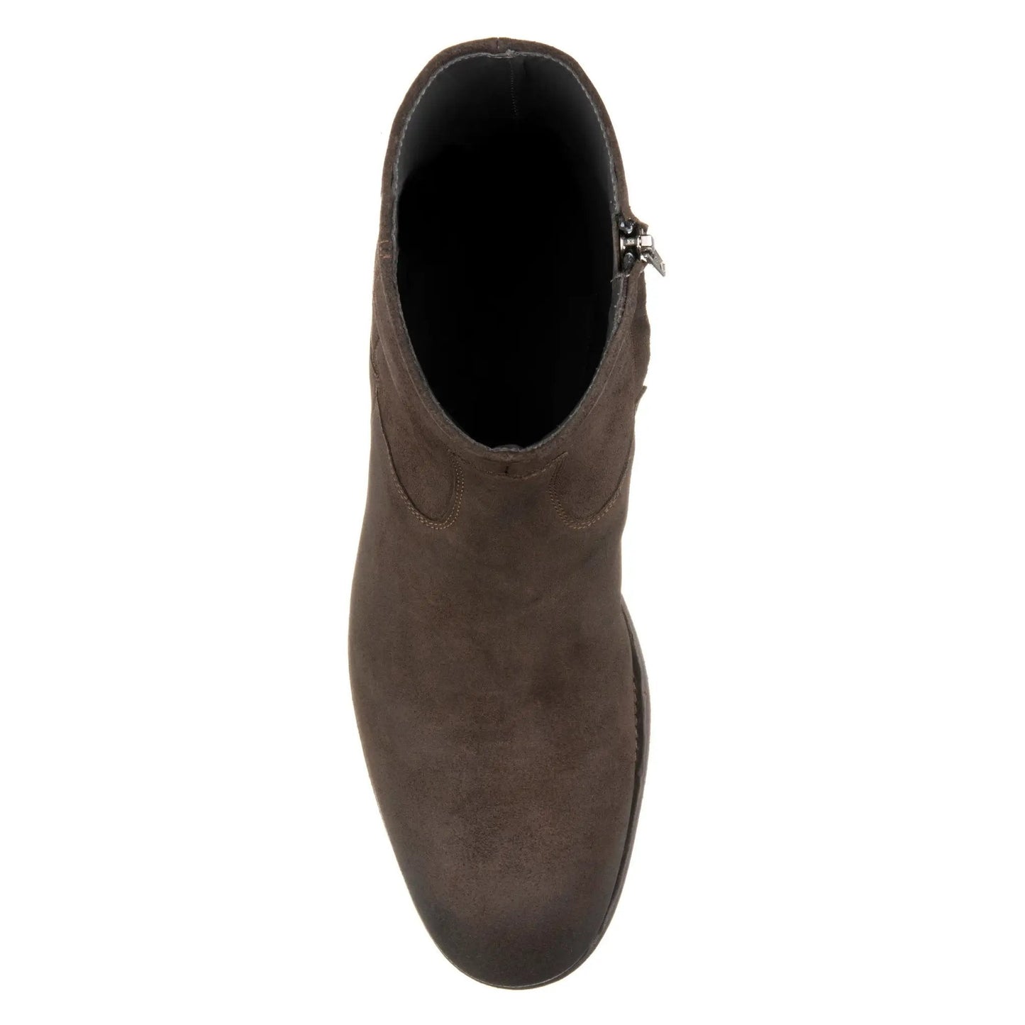 Nils Dark Brown Waxed Suede Plain Toe Zip Boot - To Boot New York