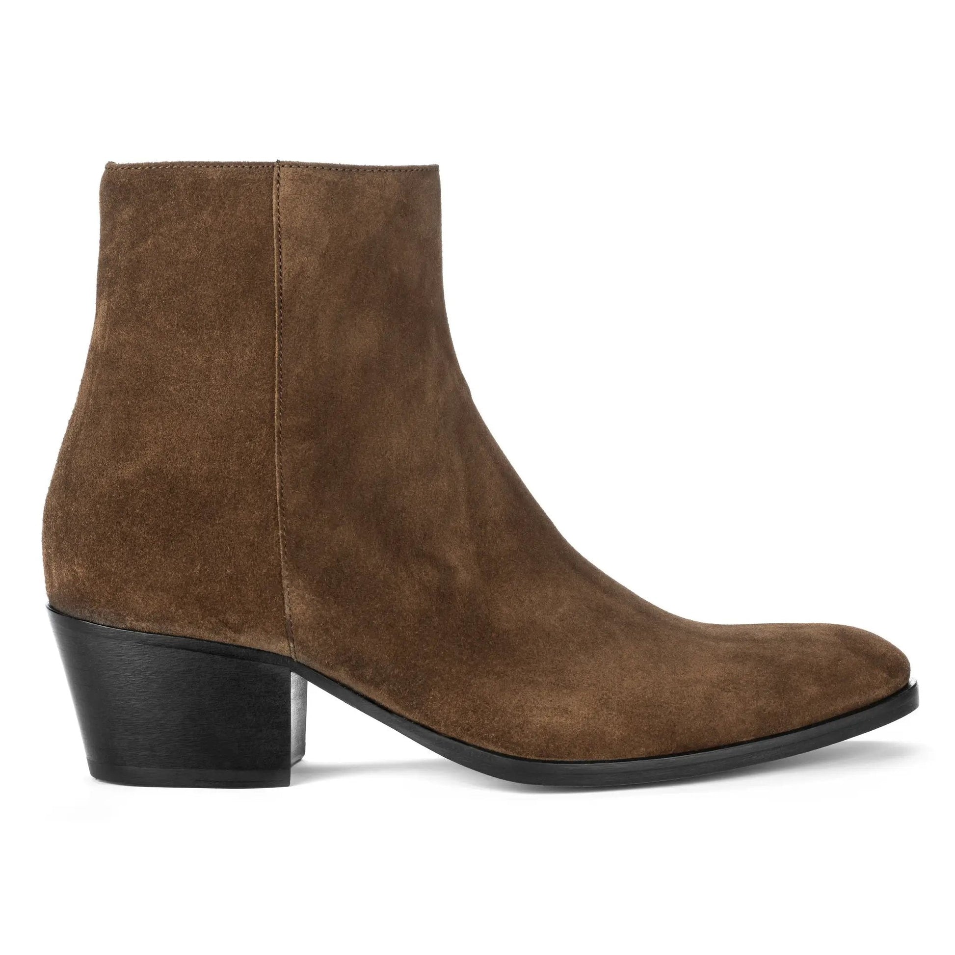 Vasquez Dark Brown Suede Zip Boot - To Boot New York