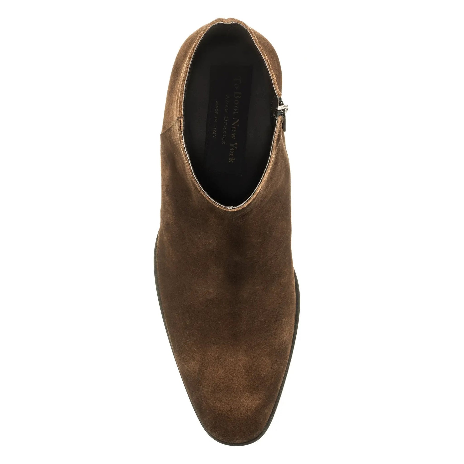 Vasquez Dark Brown Suede Zip Boot - To Boot New York