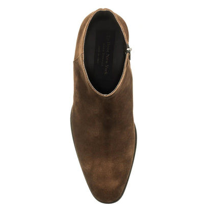 Vasquez Dark Brown Suede Zip Boot - To Boot New York