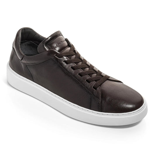 James Dark Brown Calf Stretch Lace Luxury Low-Top Sneaker - To Boot New York