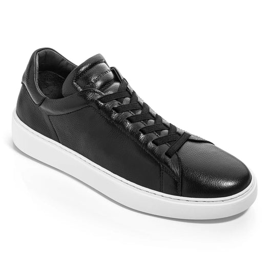 James Black Calf Stretch Lace Luxury Low-Top Sneaker - To Boot New York