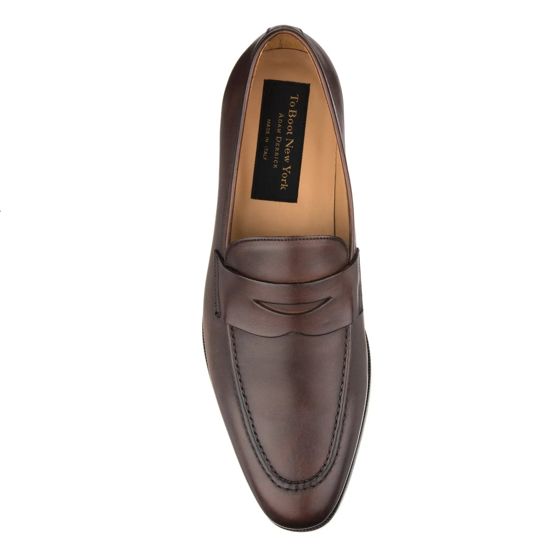 Tesoro Dark Brown Calf Slip-On Penny Loafer - To Boot New York