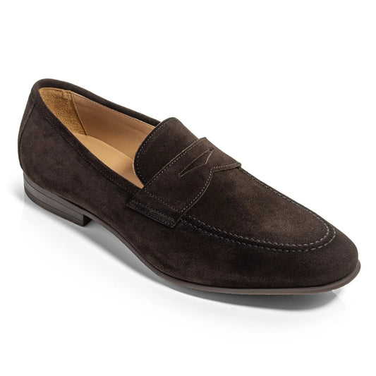 Jenner Dark Brown Suede Penny Loafer - To Boot New York