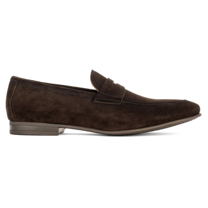 Jenner Dark Brown Suede Penny Loafer - To Boot New York