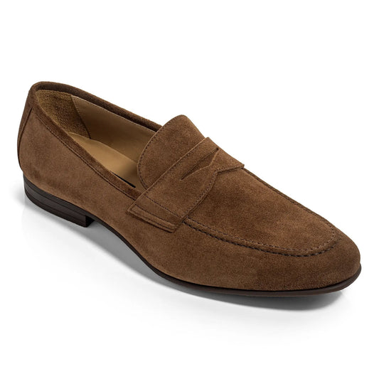 Jenner Medium Brown Suede Penny Loafer - To Boot New York