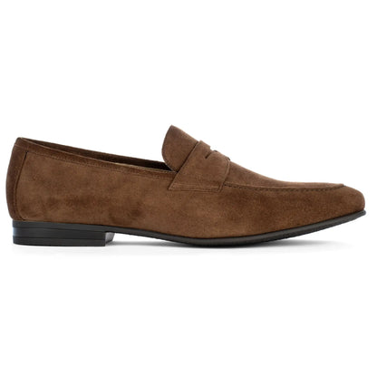 Jenner Medium Brown Suede Penny Loafer - To Boot New York