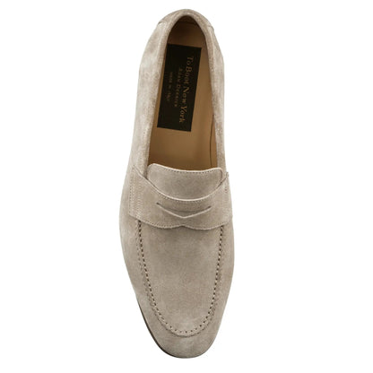Jenner Taupe Suede Penny Loafer Slip-On - To Boot New York