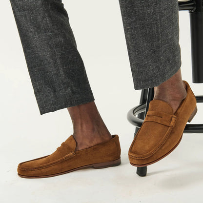Dylan Mid Brown Suede Penny Loafer - To Boot New York
