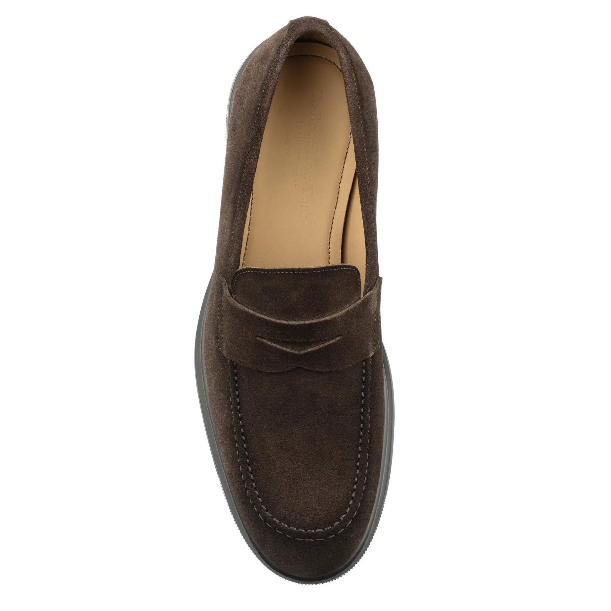 Joey Water-Repellent Dark Brown Suede Penny Loafer - To Boot New York