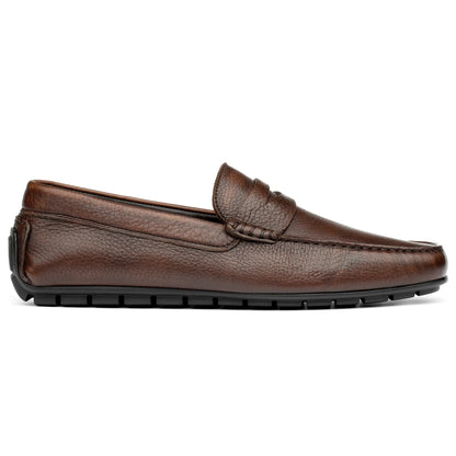 Vieques Mid Brown Deerskin Penny Driving Loafer - To Boot New York