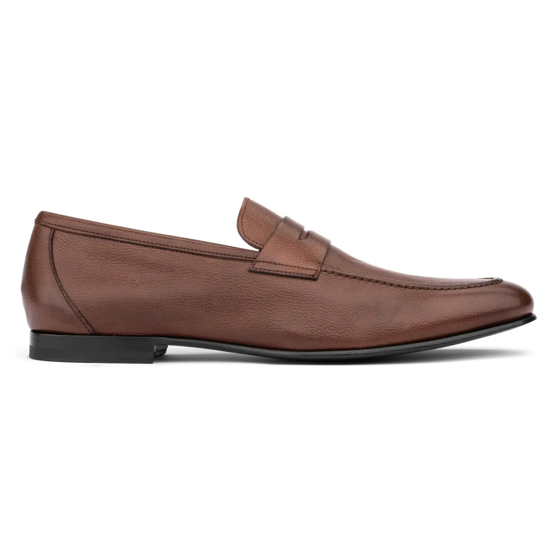 Ravello Mid Brown Calf Penny Moccasin Slip-On - To Boot New York