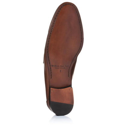 Ravello Mid Brown Calf Penny Moccasin Slip-On - To Boot New York