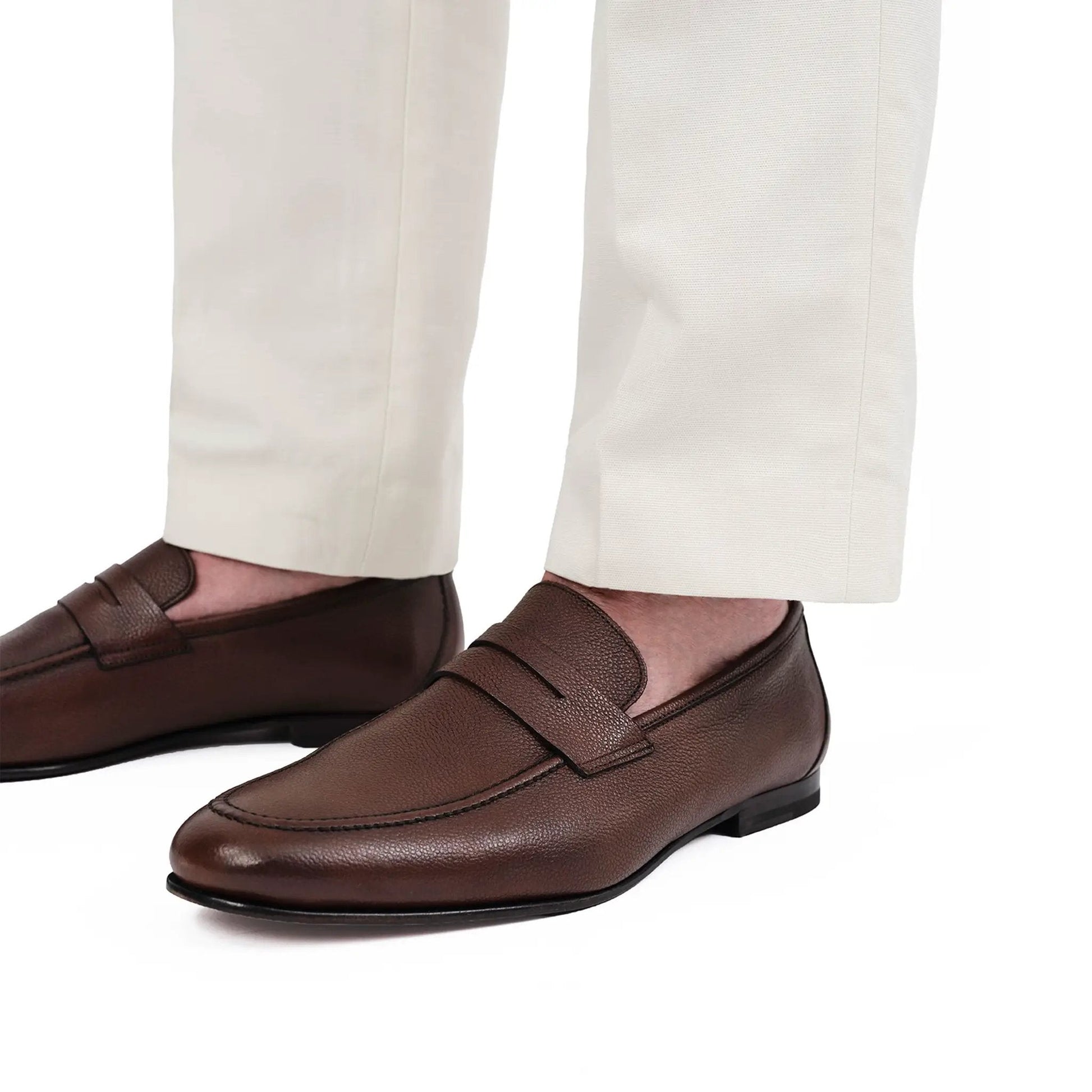 Ravello Mid Brown Calf Penny Moccasin Slip-On - To Boot New York