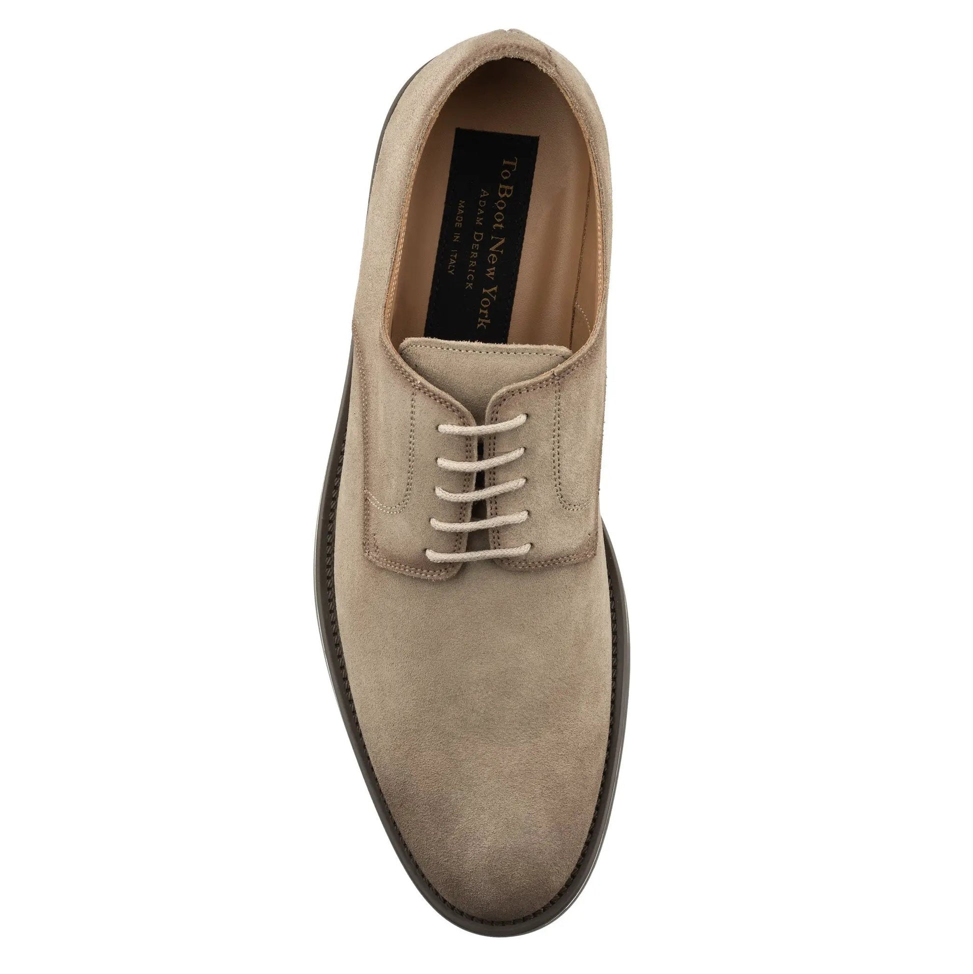 Vineyard Taupe Suede Derby Lace-Up Oxford - To Boot New York