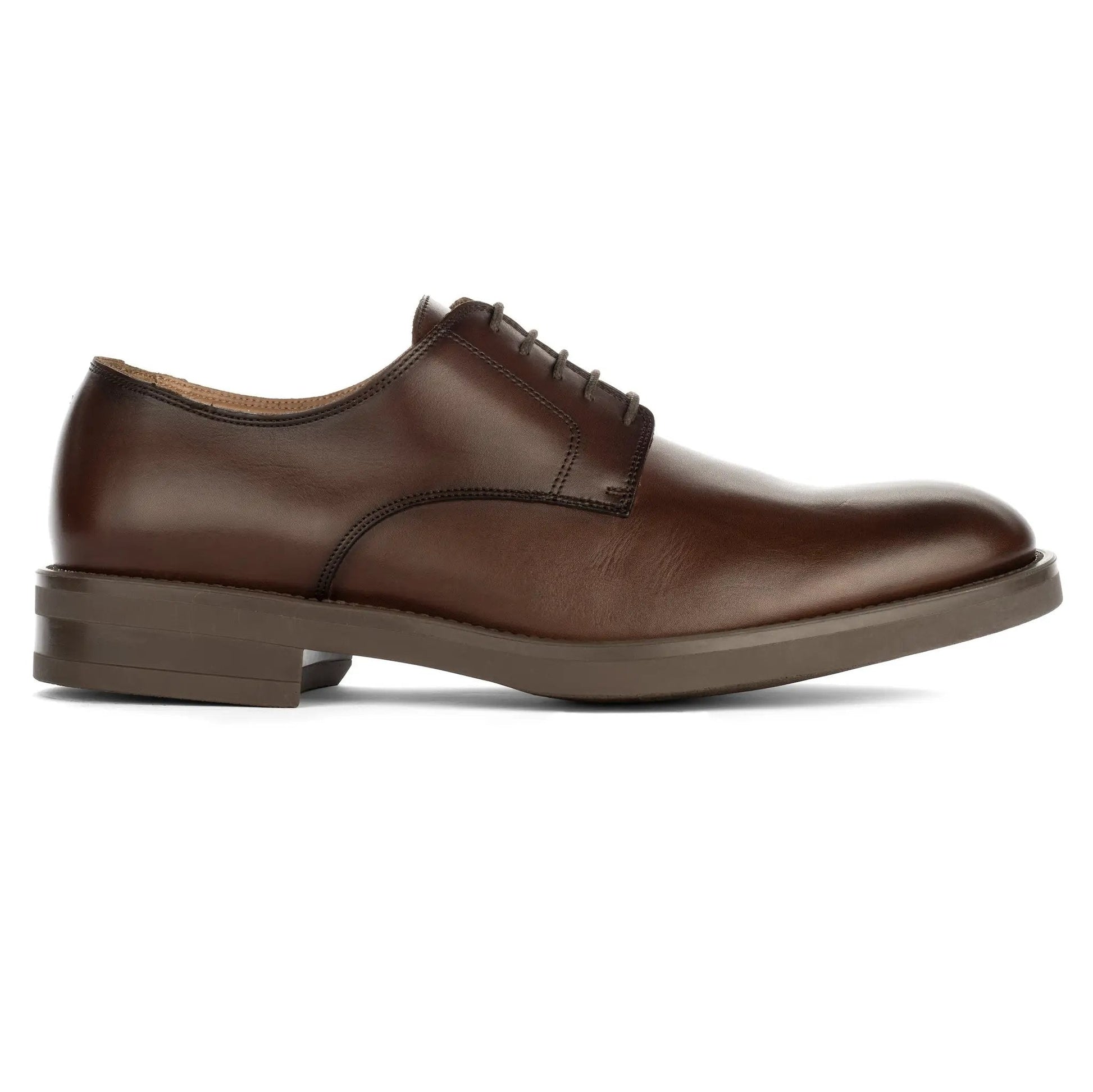 Dustin Burnished Brown Leather Plain Toe Oxford - To Boot New York