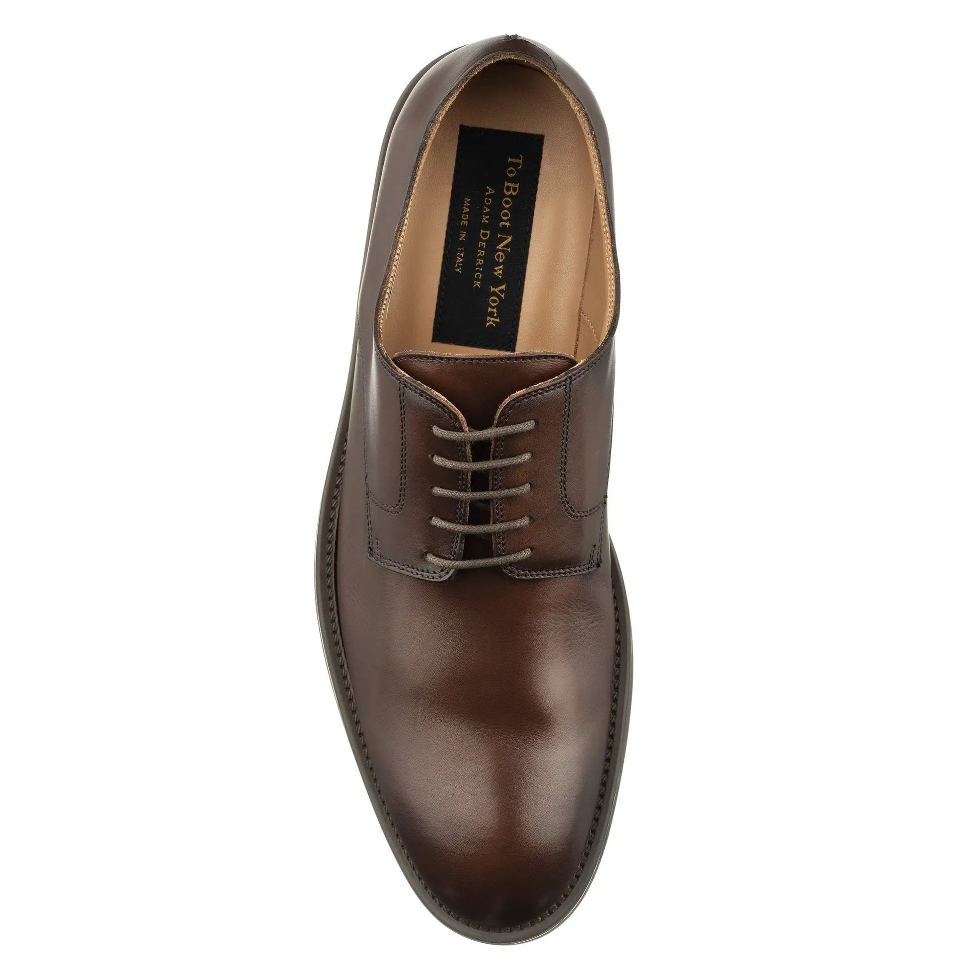 Dustin Burnished Brown Leather Plain Toe Oxford - To Boot New York