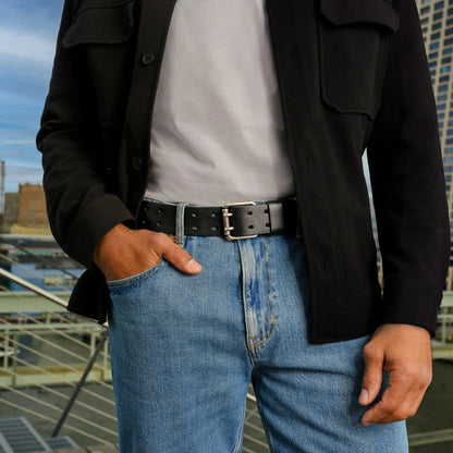 Black 2-Prong / Roller Jeans Belt - To Boot New York