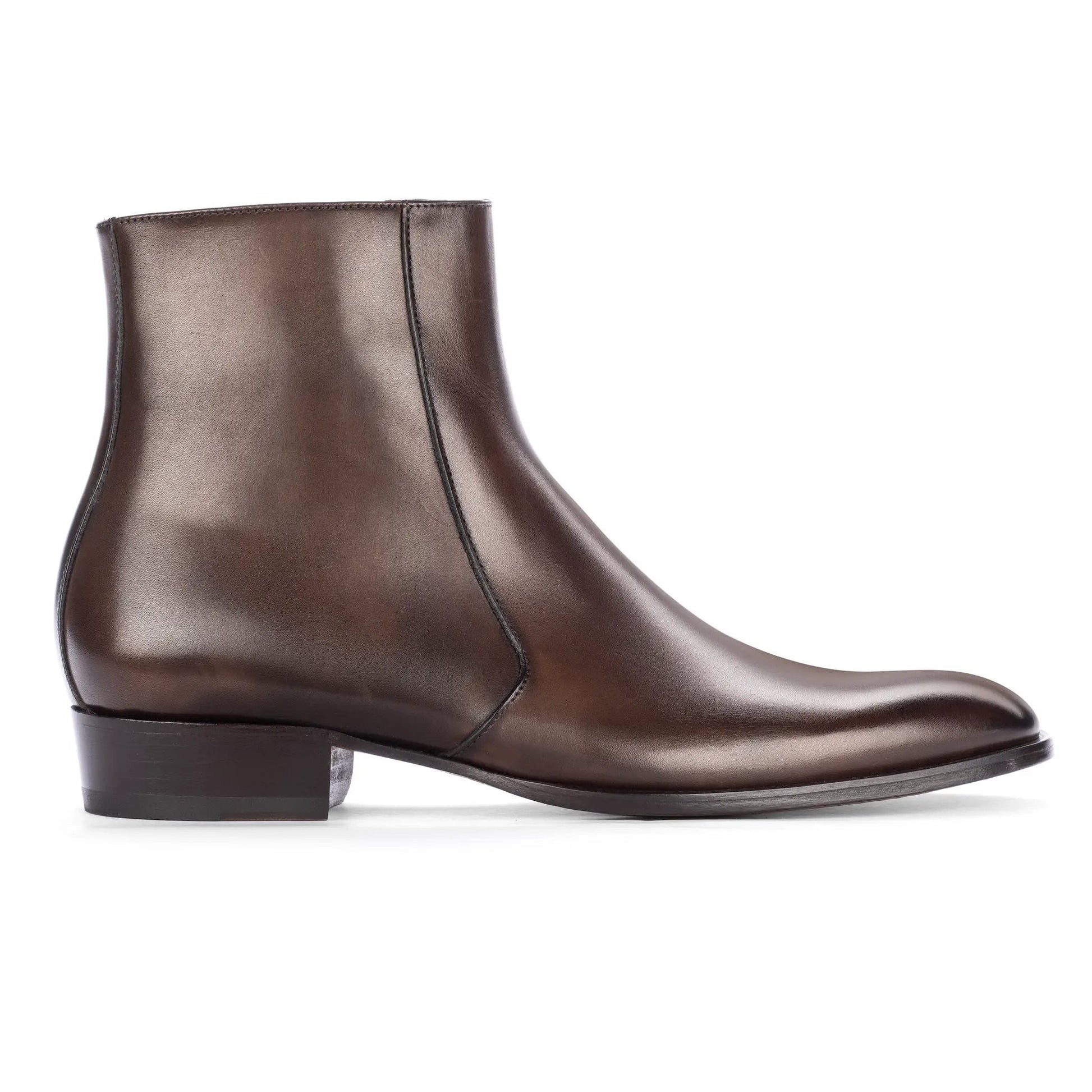 Gilmour Dark Brown Calf Leather Zip Boot - To Boot New York