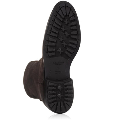 Muller Dark Brown Waxed Suede Plain Toe Zip Boot - To Boot New York