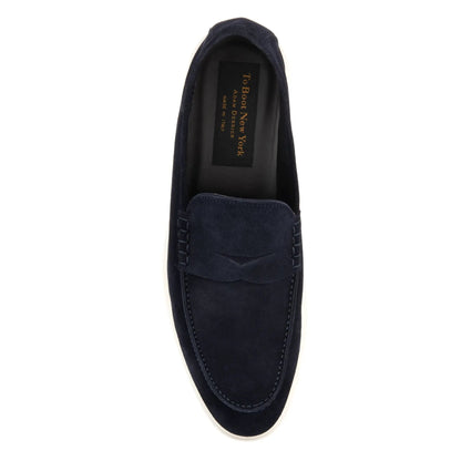 Browne Blue Suede Penny Slip-On - To Boot New York
