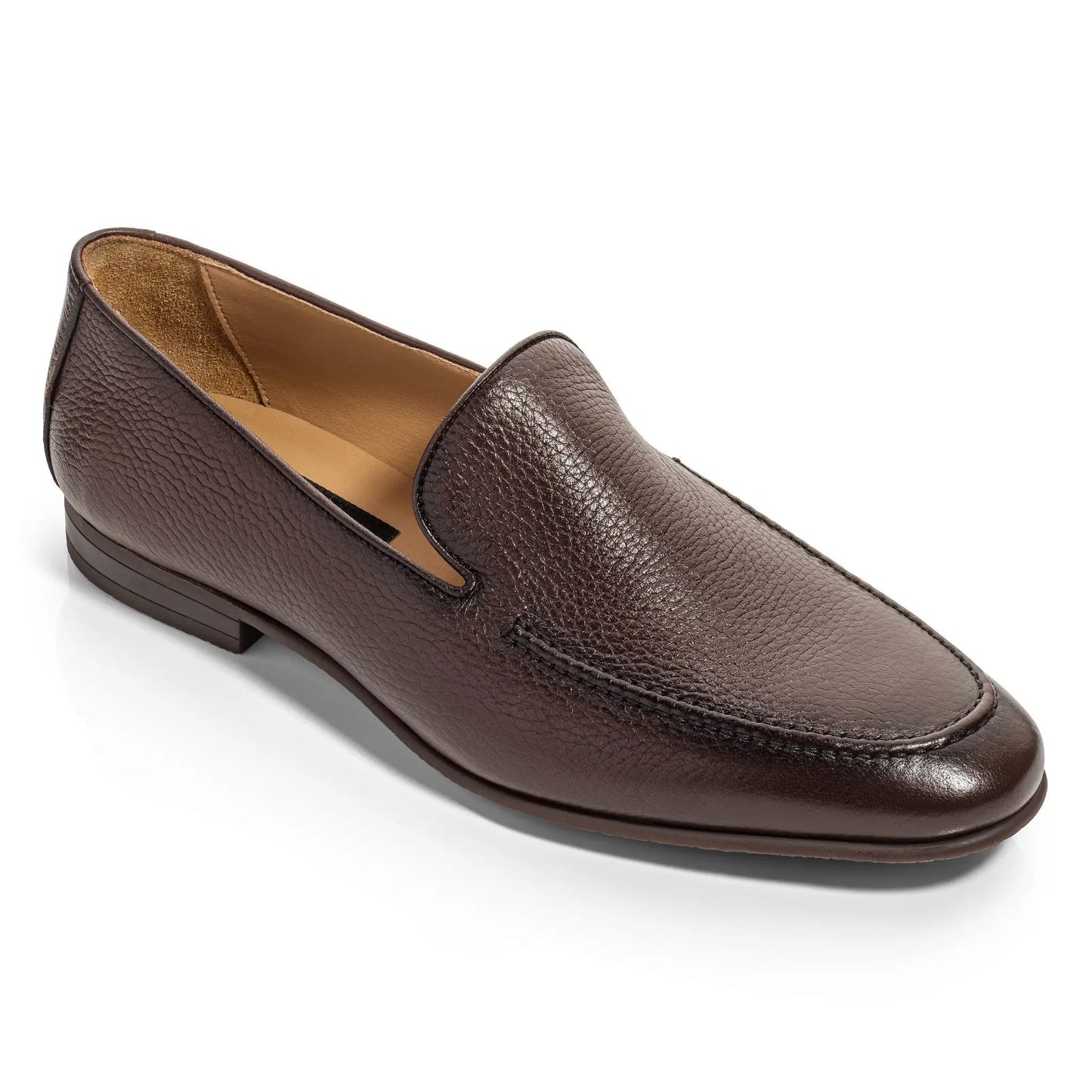 Brunswick Dark Brown Deerskin Leather Slip-On Loafer - To Boot New York