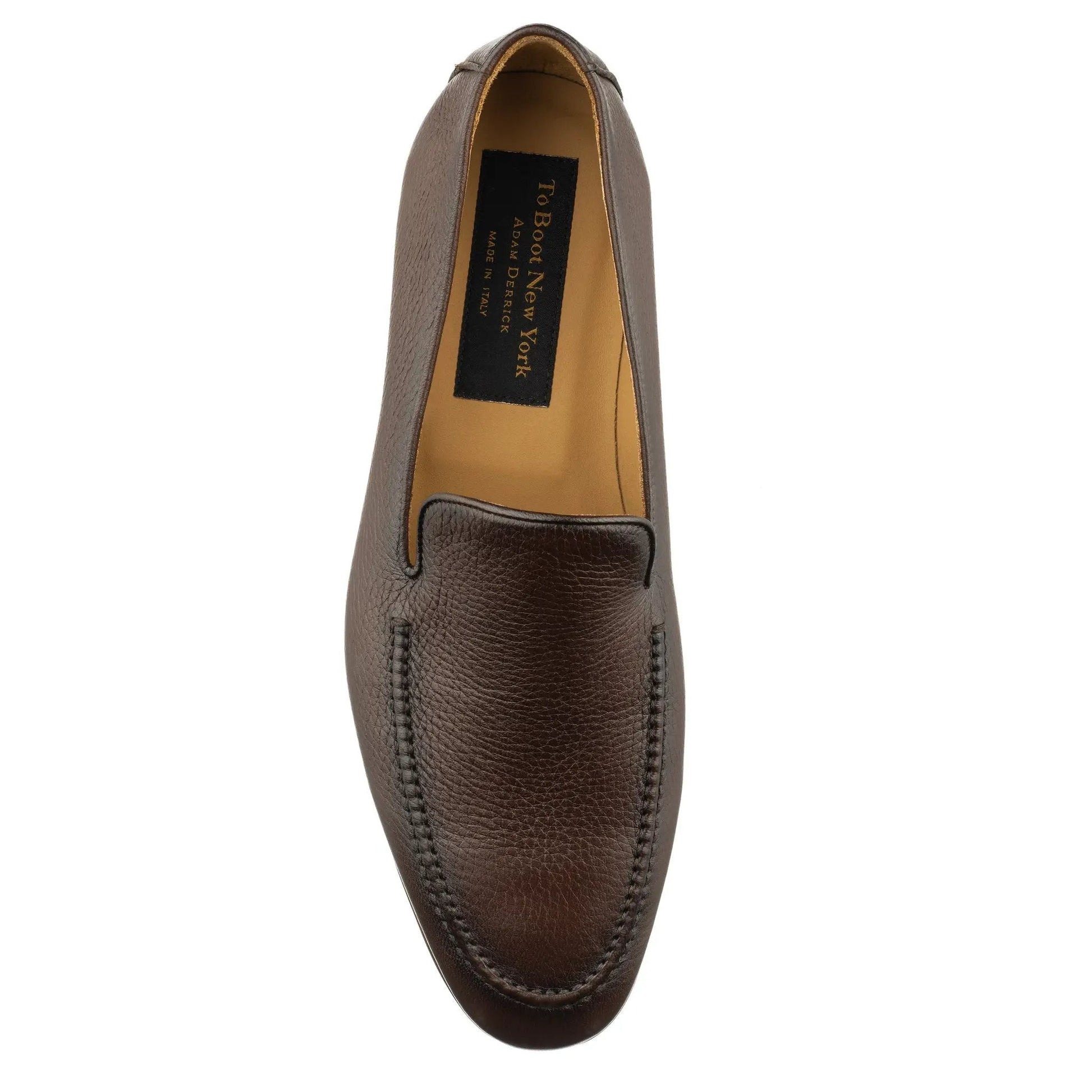 Brunswick Dark Brown Deerskin Leather Slip-On Loafer - To Boot New York