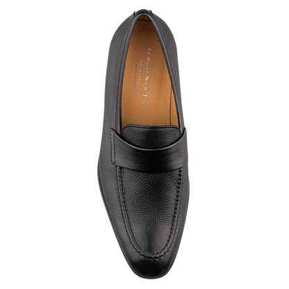 Edward Black Grained Calf Saddle Strap Loafer - To Boot New York
