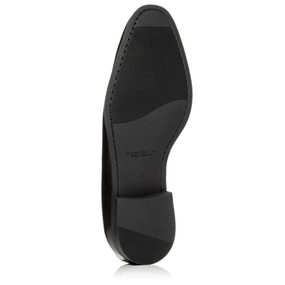 Edward Black Grained Calf Saddle Strap Loafer - To Boot New York