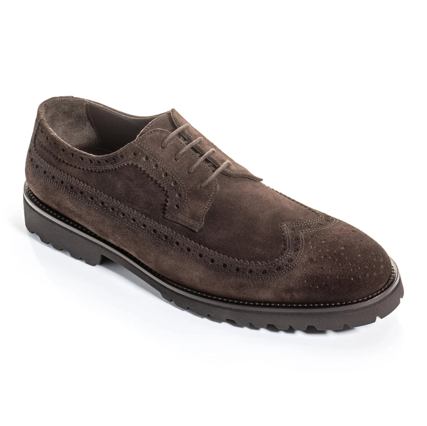 Roman Dark Brown Suede Longwing Brogue - To Boot New York