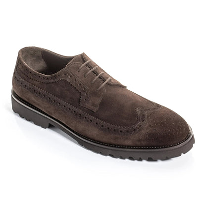 Roman Dark Brown Suede Longwing Brogue - To Boot New York