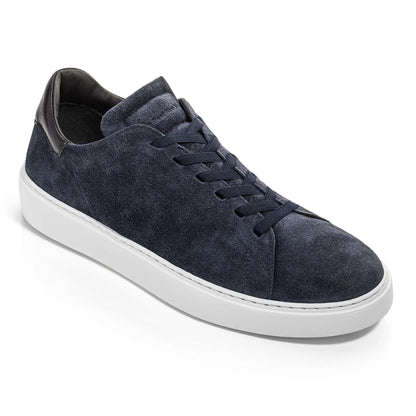 James Blue Suede Stretch Lace Luxury Low-Top Sneaker - To Boot New York