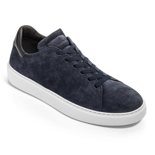 James Blue Suede Stretch Lace Luxury Low-Top Sneaker - To Boot New York