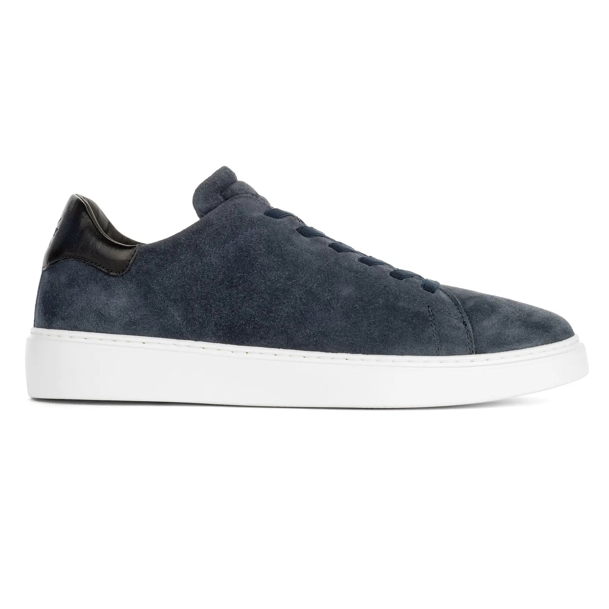 James Blue Suede Stretch Lace Luxury Low-Top Sneaker - To Boot New York
