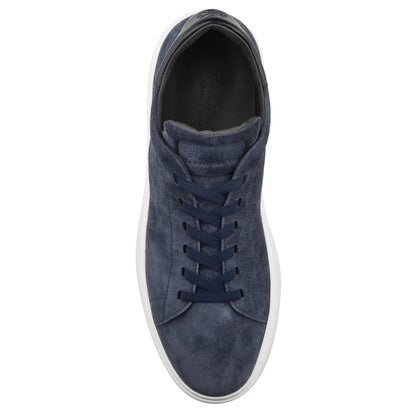 James Blue Suede Stretch Lace Luxury Low-Top Sneaker - To Boot New York
