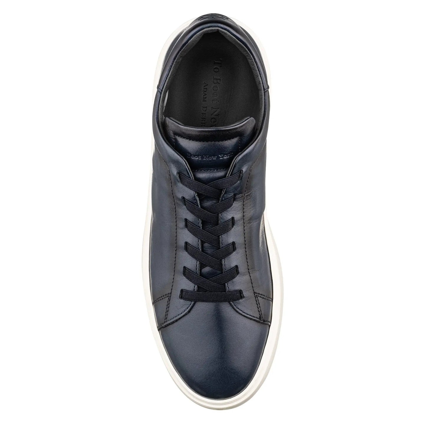 James Burnished Blue Calf Stretch Lace Luxury Low-Top Sneaker - To Boot New York