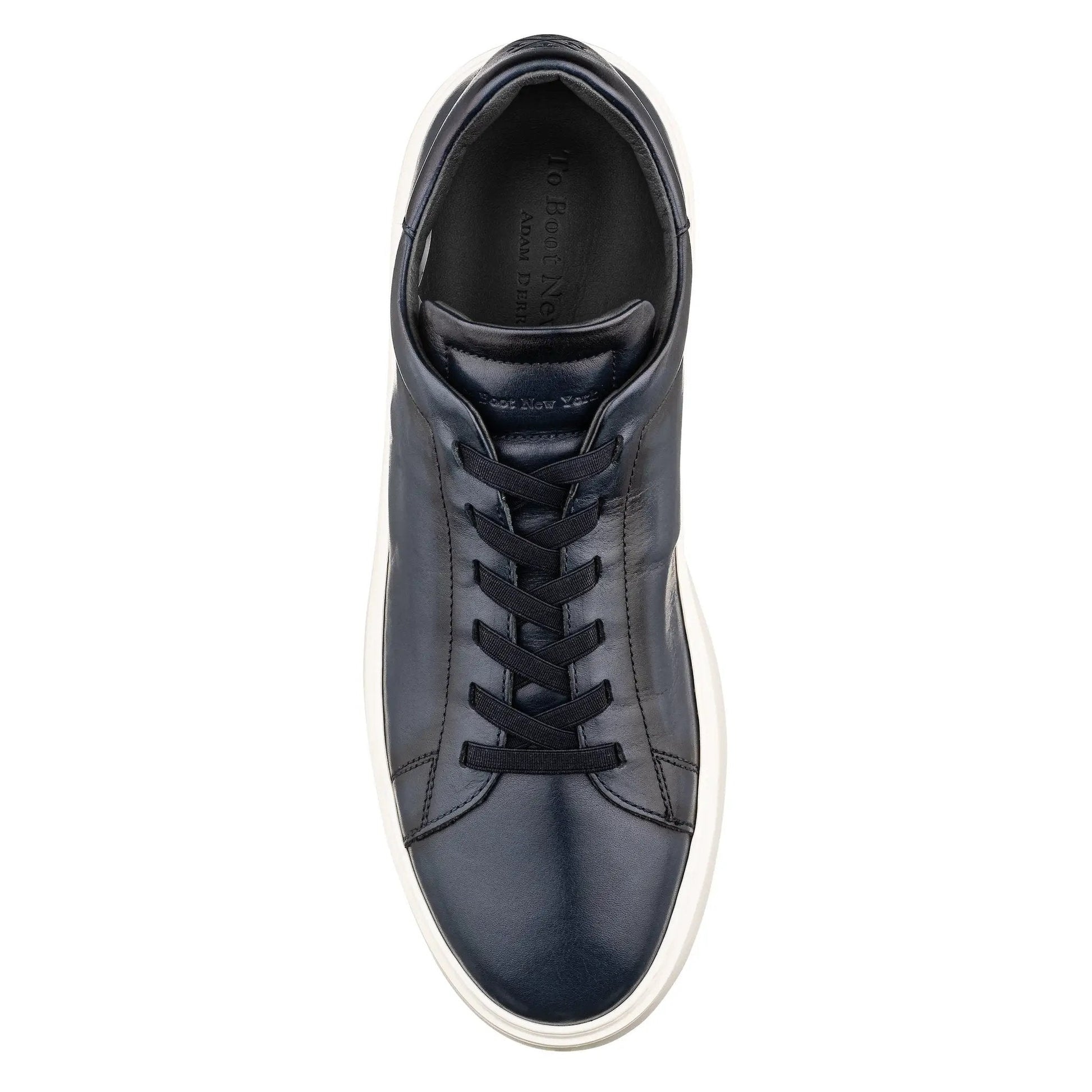 James Burnished Blue Calf Stretch Lace Luxury Low-Top Sneaker - To Boot New York