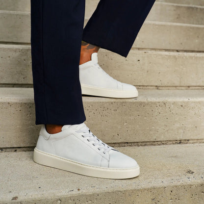James White Leather Stretch Lace Luxury Low-Top Sneaker - To Boot New York