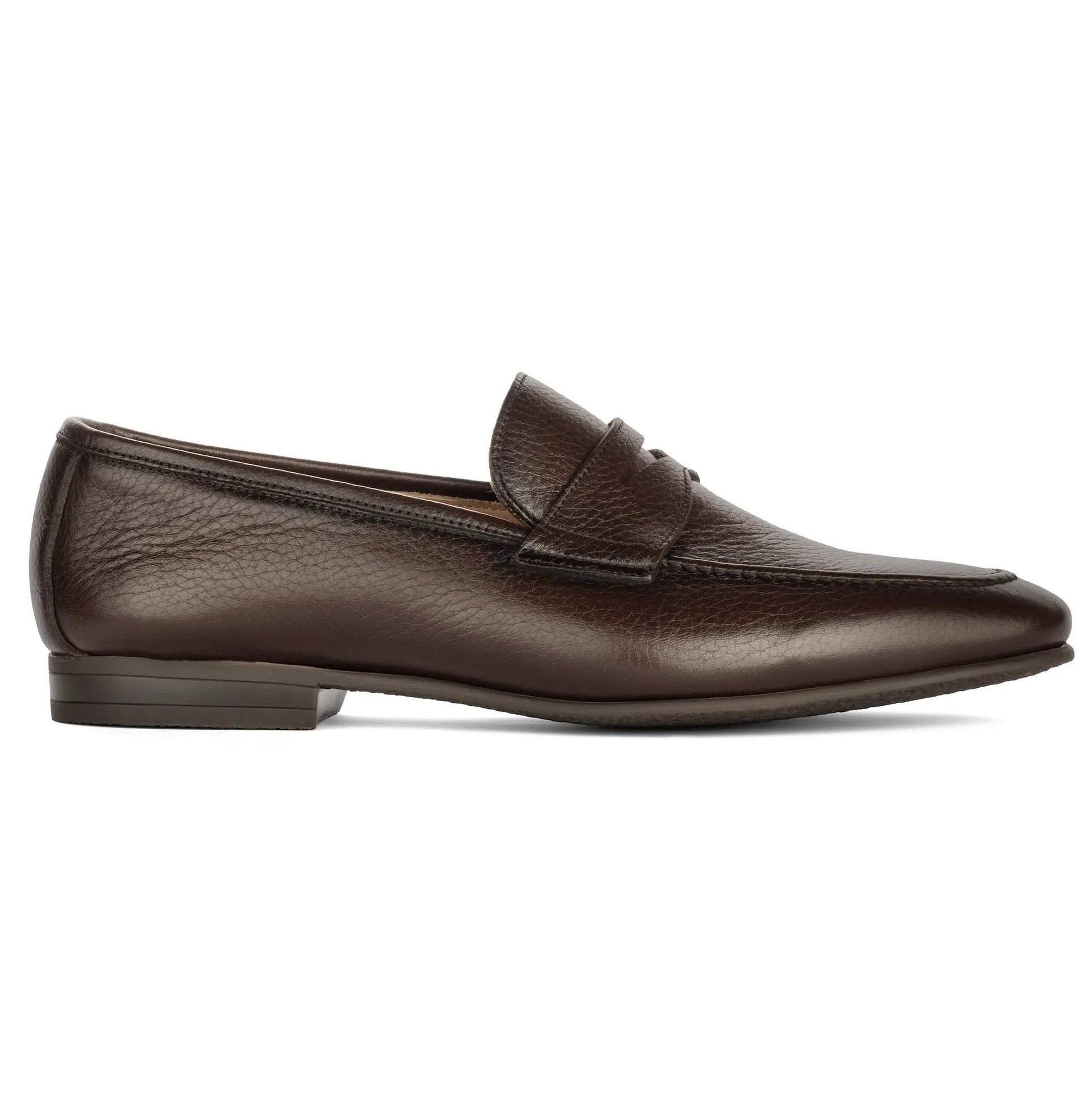 Merritt Dark Brown Deerskin Leather Penny Loafer Slip-On - To Boot New York