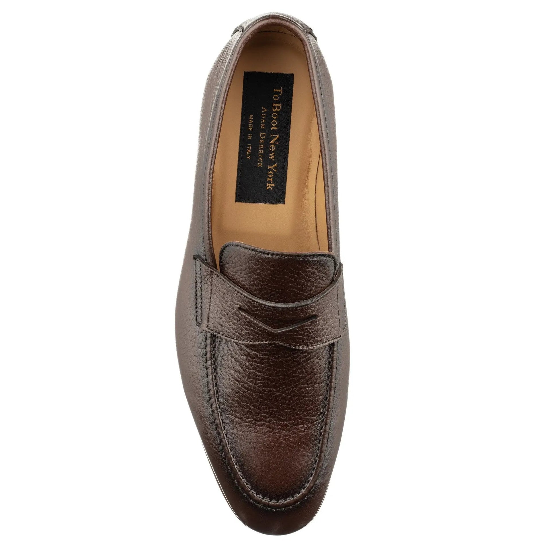 Merritt Dark Brown Deerskin Leather Penny Loafer Slip-On - To Boot New York