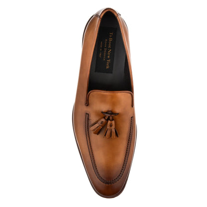 Maurizio Medium Tan Calf Tassel Loafer - To Boot New York