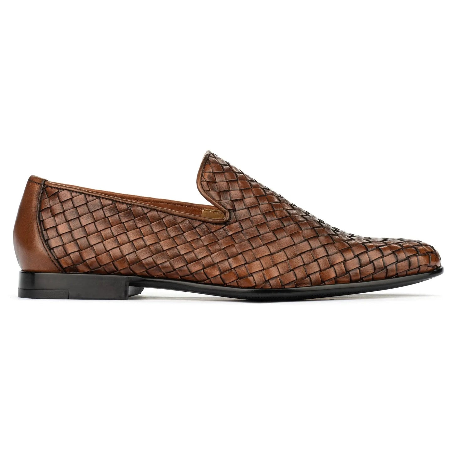 Foley Cognac Hand Woven Intrecciato Slip-On - To Boot New York