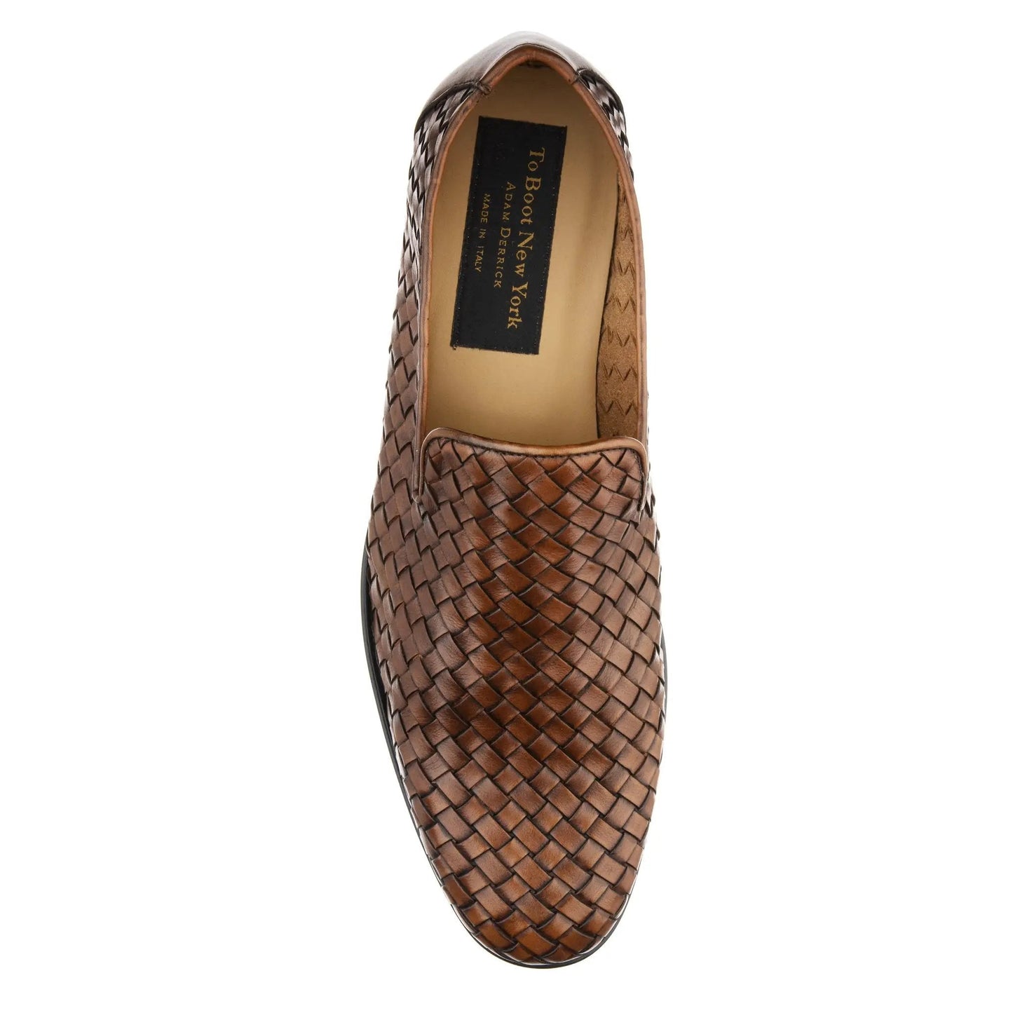 Foley Cognac Hand Woven Intrecciato Slip-On - To Boot New York