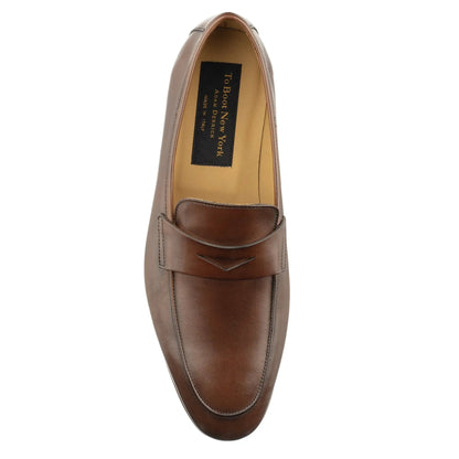 Keats Dark Brown Calf Slip-on Penny Loafer - To Boot New York