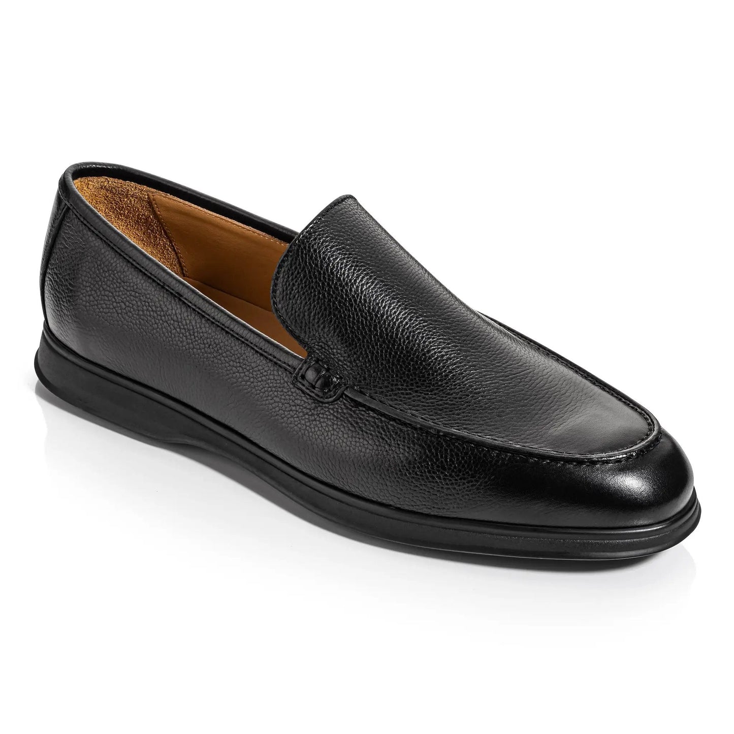 Kendall Black Pebble Grain Luxury Casual Loafer - To Boot New York