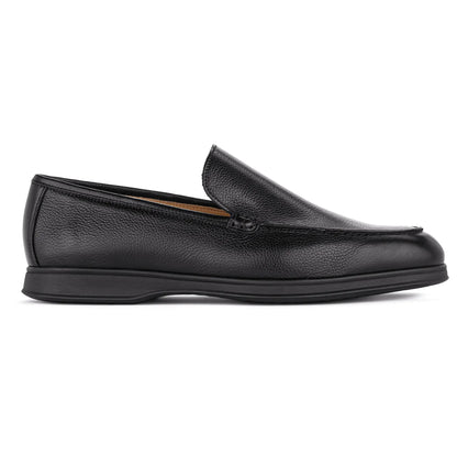 Kendall Black Pebble Grain Luxury Casual Loafer - To Boot New York