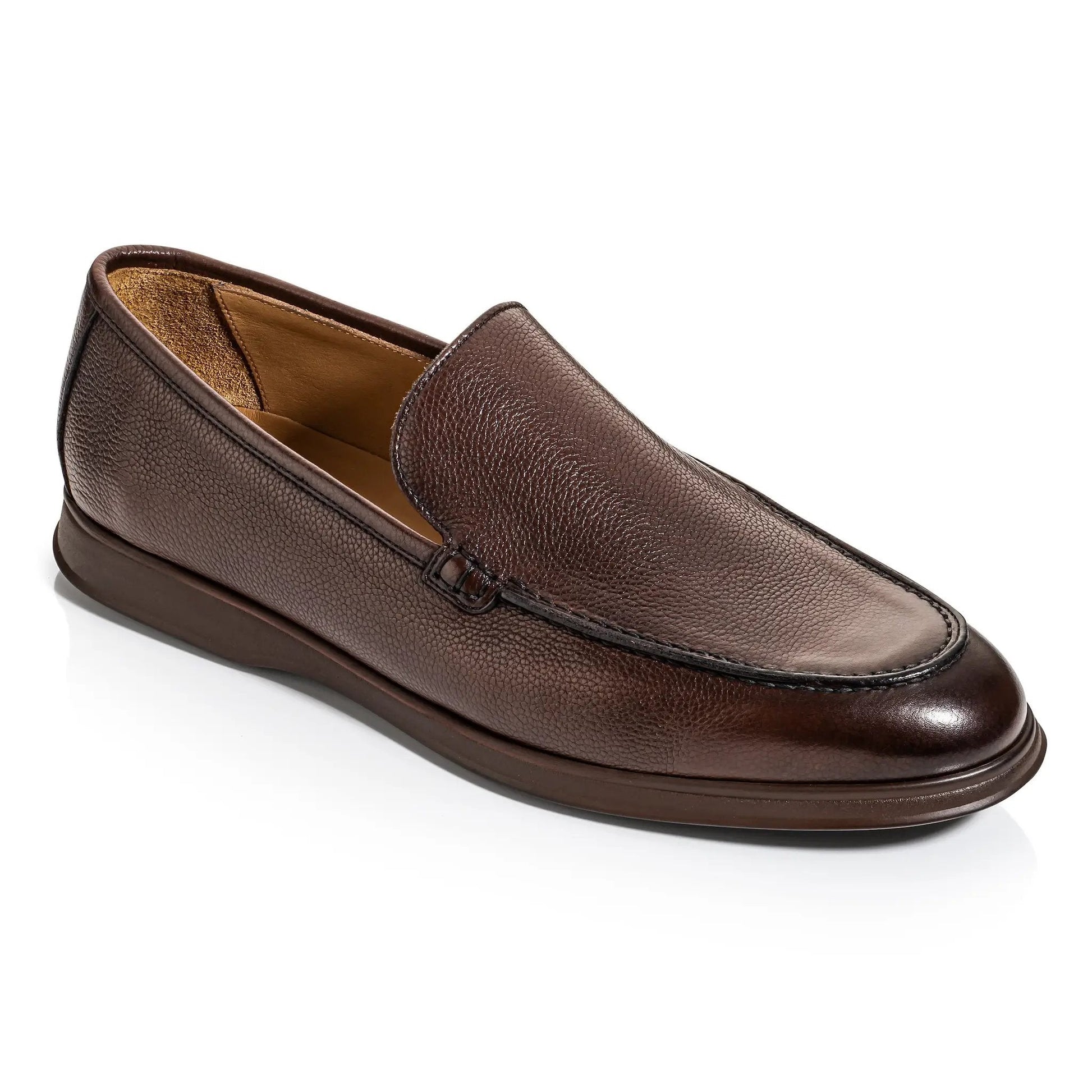 Kendall Brown Pebble Grain Luxury Casual Loafer - To Boot New York