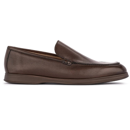 Kendall Brown Pebble Grain Luxury Casual Loafer - To Boot New York