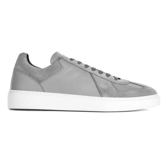 Oakmont Grey Leather & Suede Luxury Low-Top Sneakers - To Boot New York